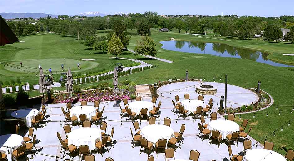 Classic Chairs surrounding ABS tables in a country club setting