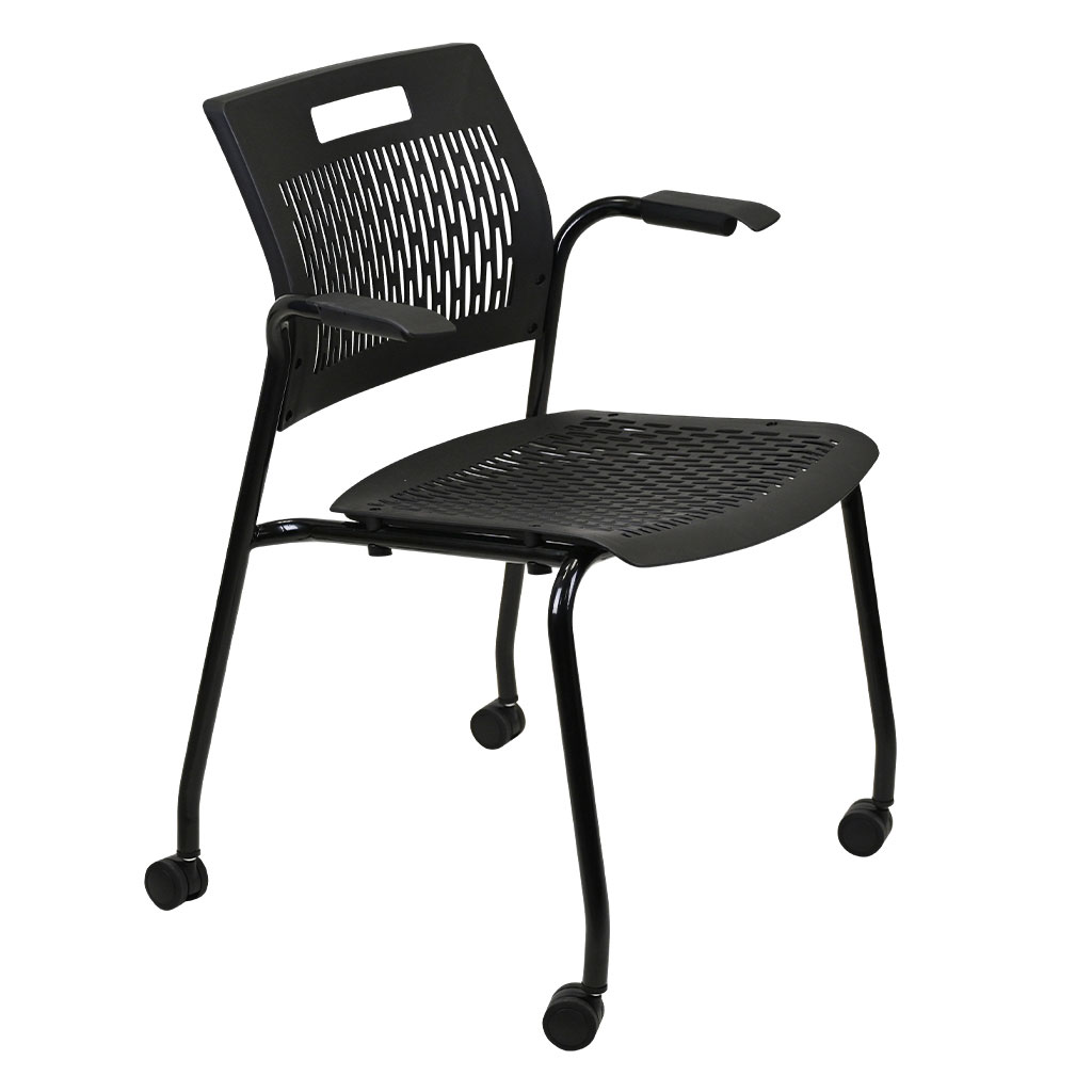 Adapt Stacking Chair with Arms and Casters