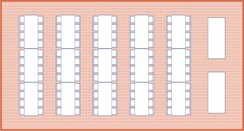 Diagrama de configuração de banquete comum