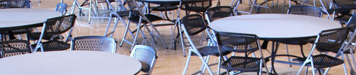 Folding Chairs Setup Around Tables