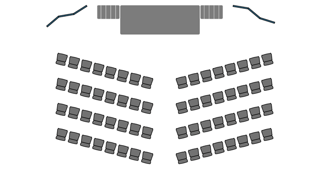 Configuración alternativa del auditorio (Chevron)