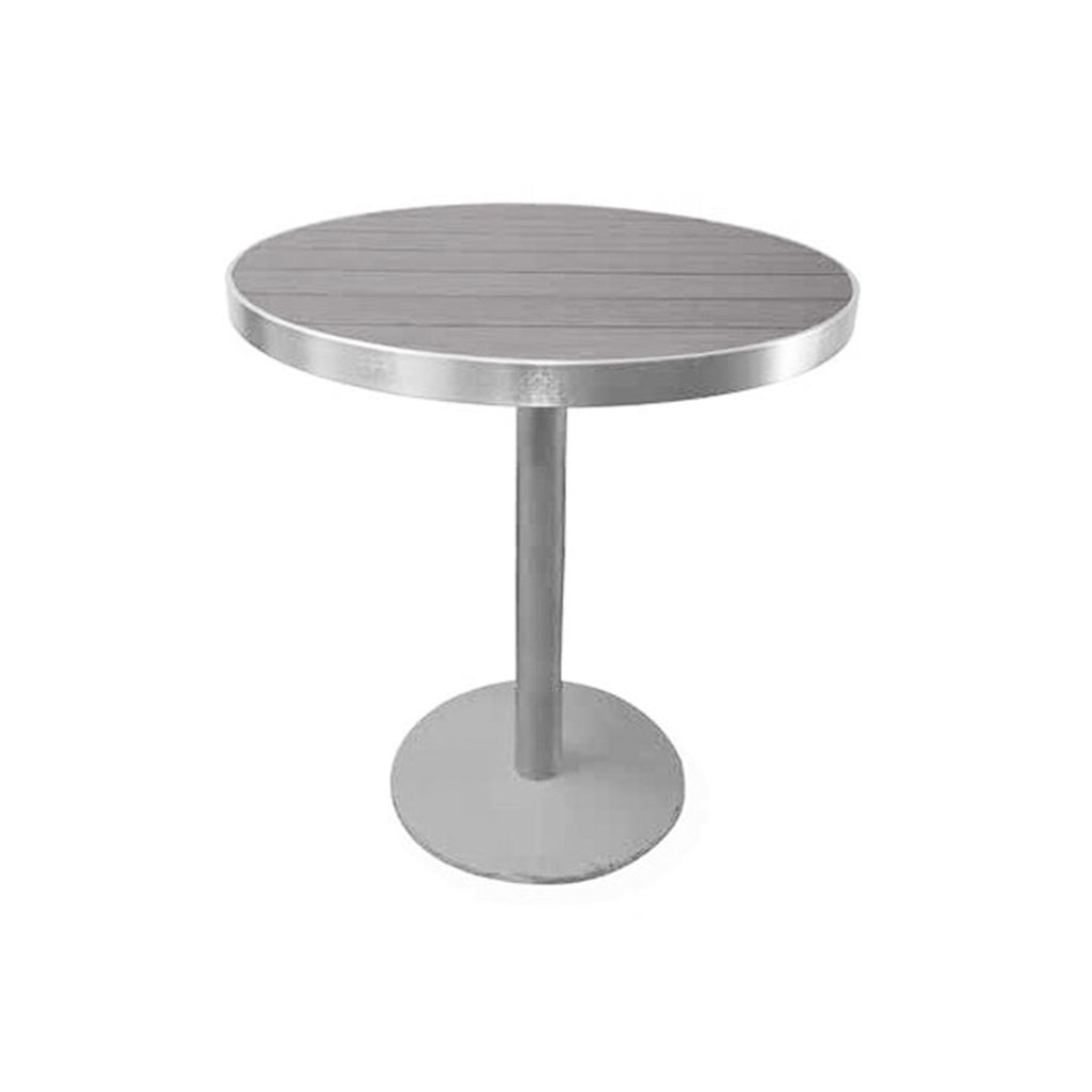 Mesa pedestal redonda de sauce