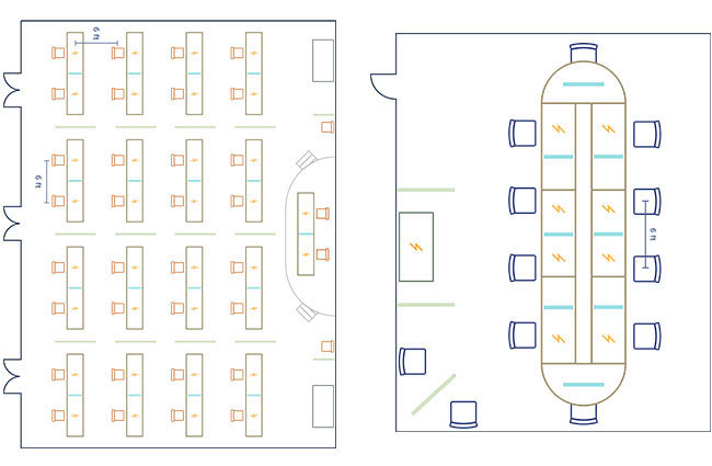 Layout de piso para reunião