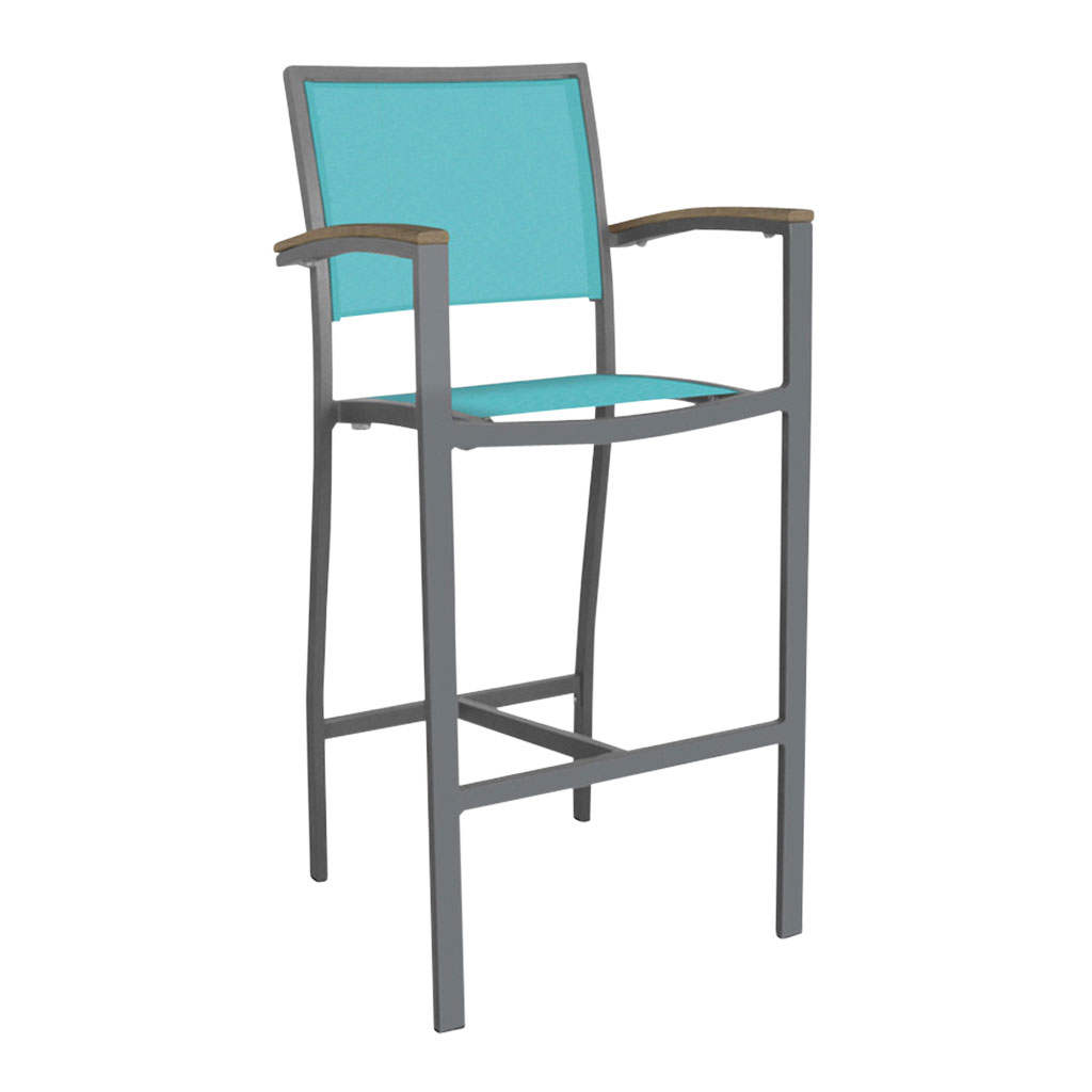 Tabouret de bar en maille Magnolia avec accoudoirs