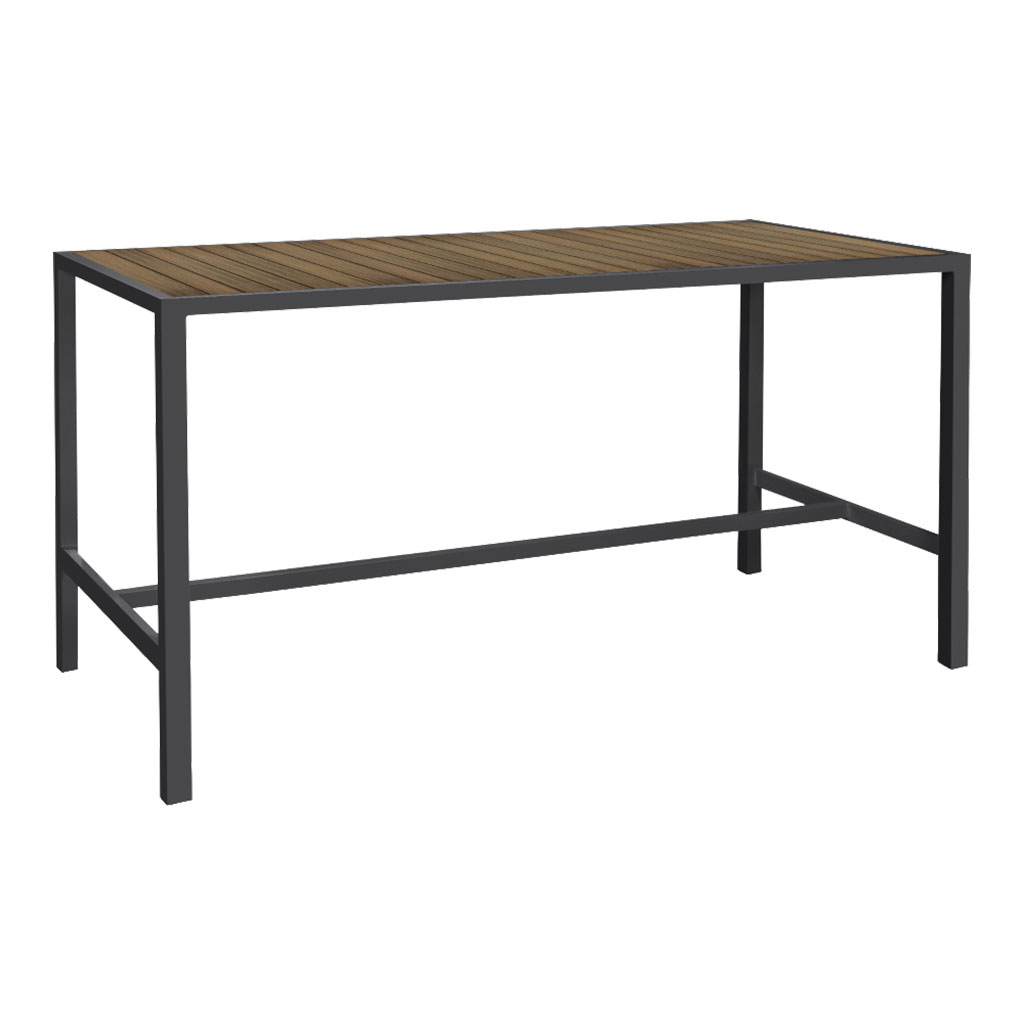 Magnolia Faux Teak Slat Bar Table