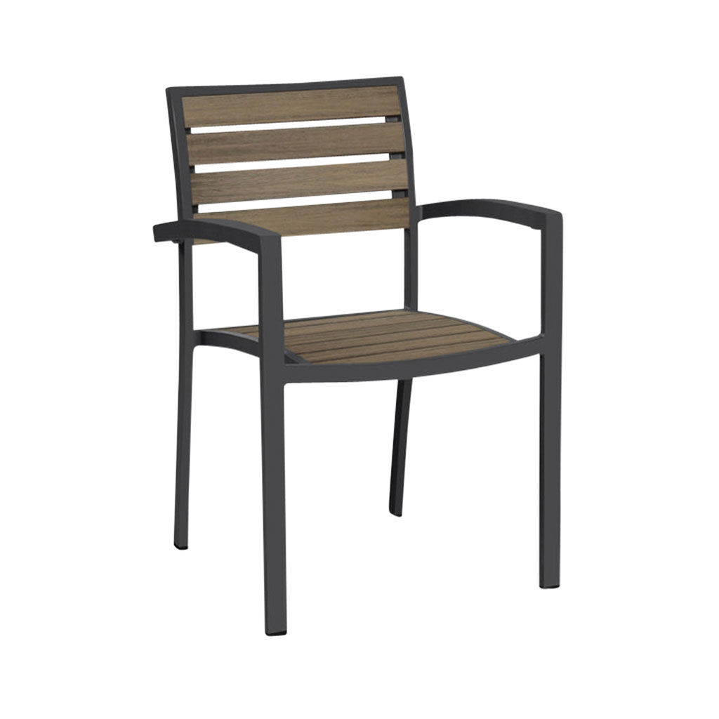 Magnolia Faux Teak Slat Dining Armchair