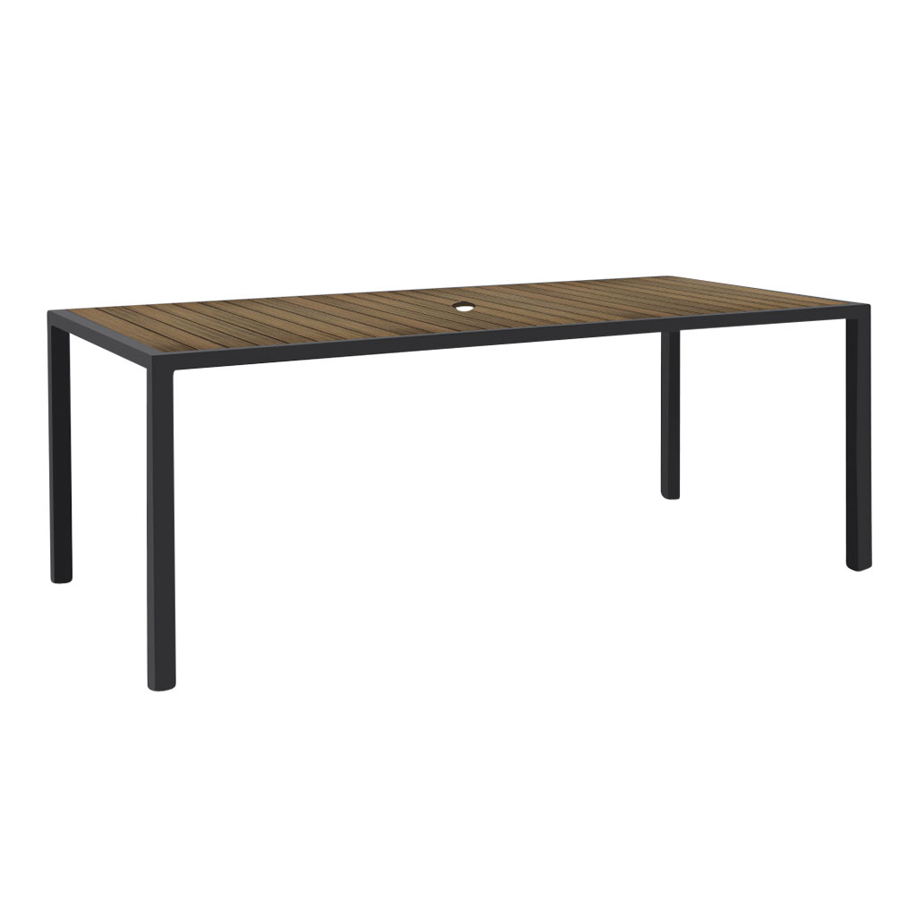 Mesa de comedor rectangular con listones de teca sintética Magnolia