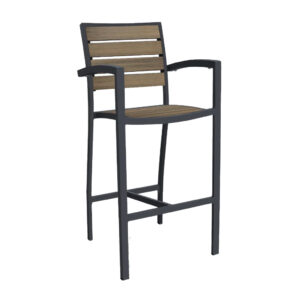 Tabouret de bar Magnolia Slat avec accoudoirs