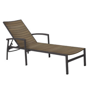 Chaiselongue „Magnolia“ aus Teakholzimitat mit Armlehnen