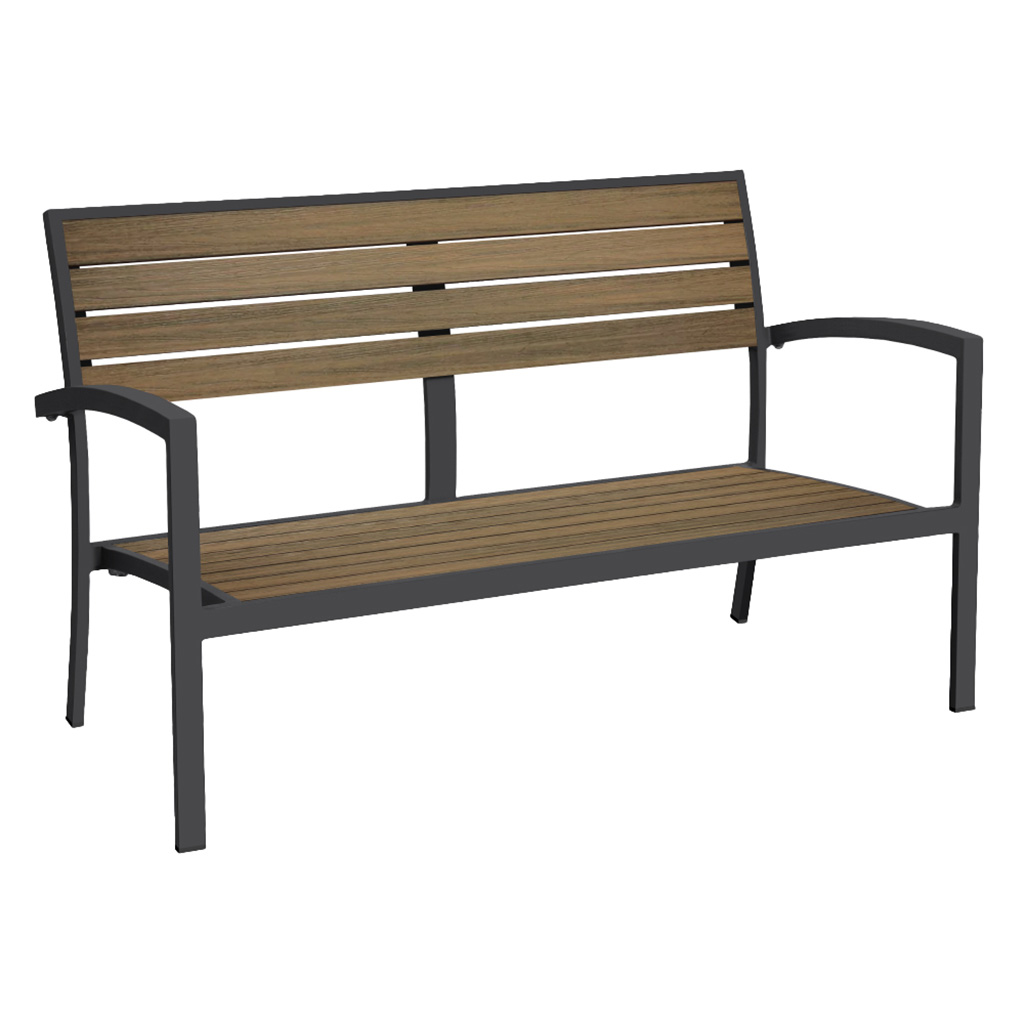 Maße des Magnolia Loveseat mit Lamellenimitat aus Teakholz