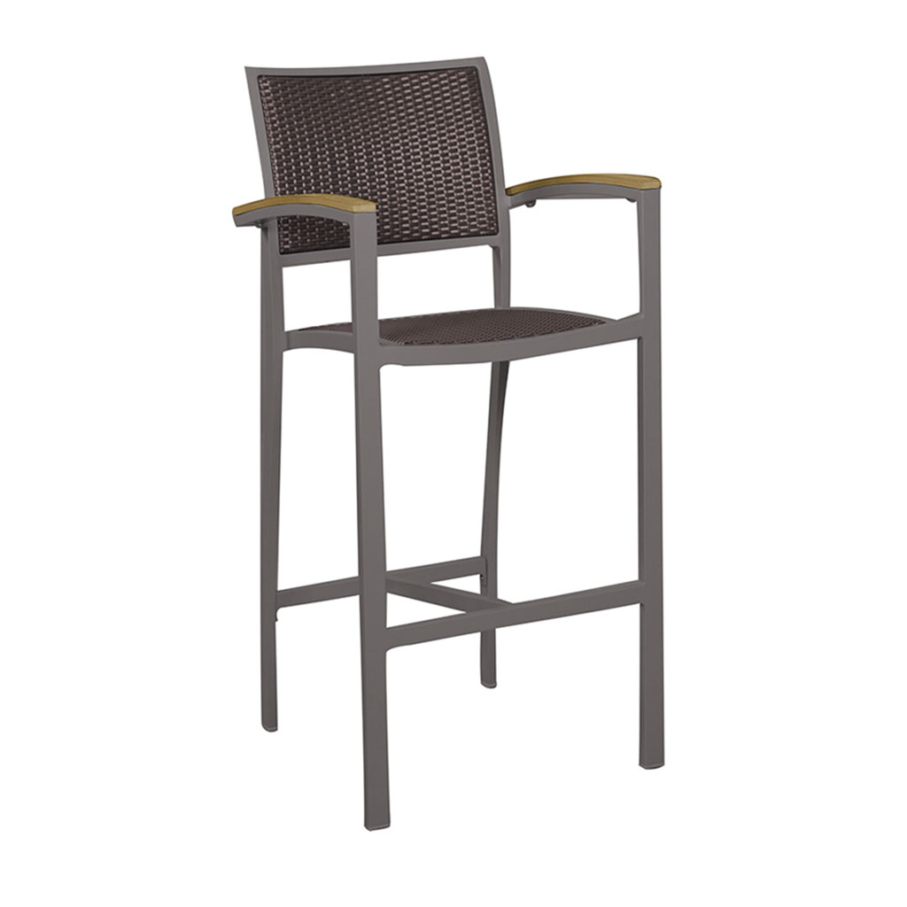 Magnolia Wicker Barstool with Arms Dimensions