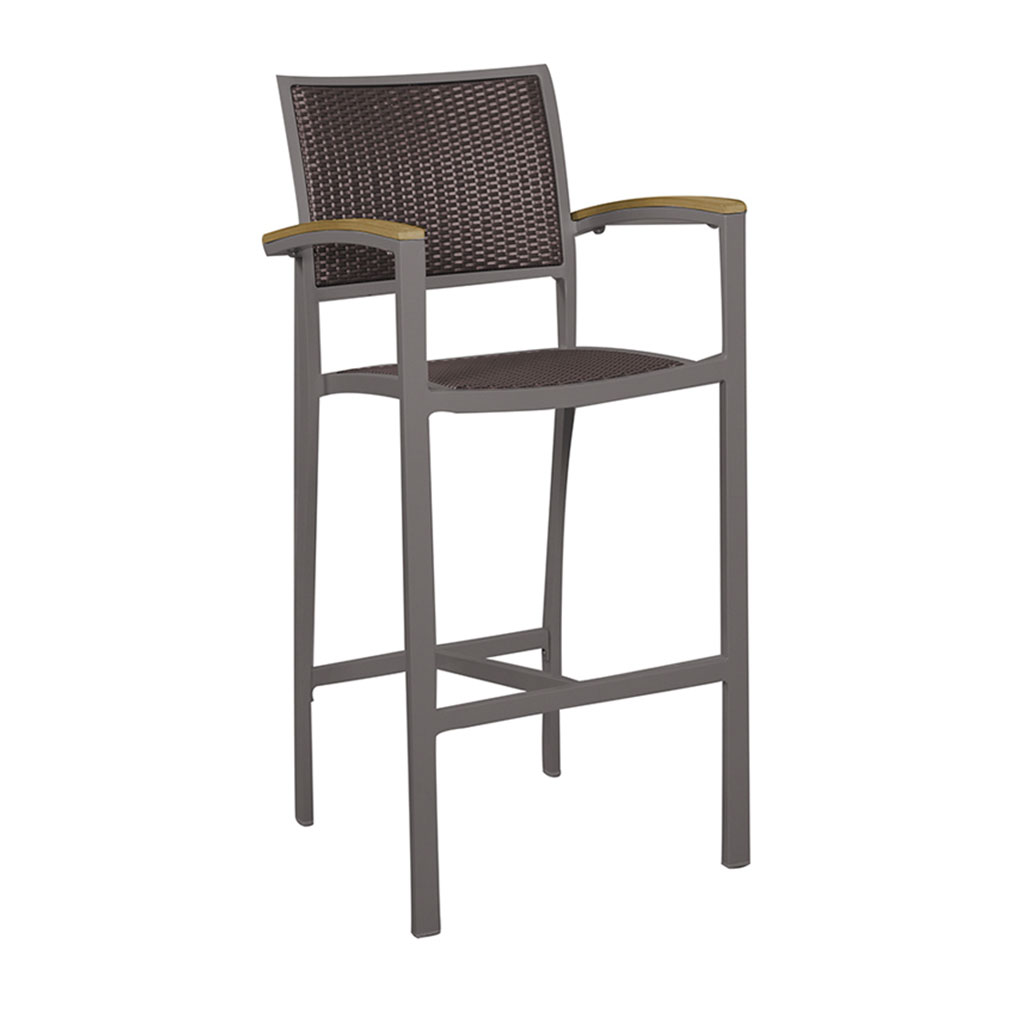 Tabouret de bar en osier avec accoudoirs Magnolia