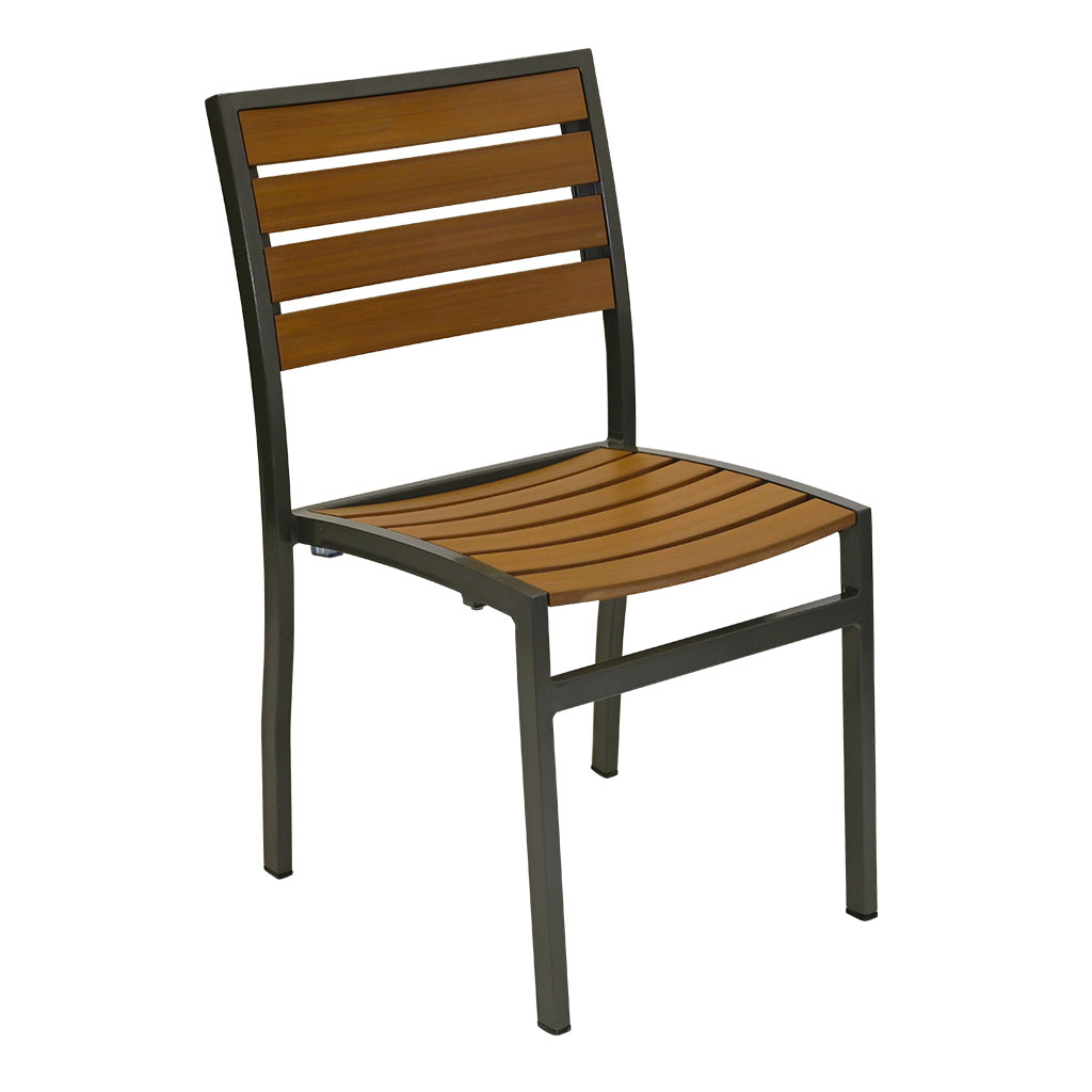 Magnolia Faux Teak Slat Side Chair