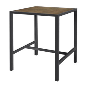 Magnolia Faux Teak Slat Square Bar Table