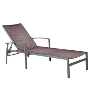 Chaise longue in vimini Magnolia con braccioli