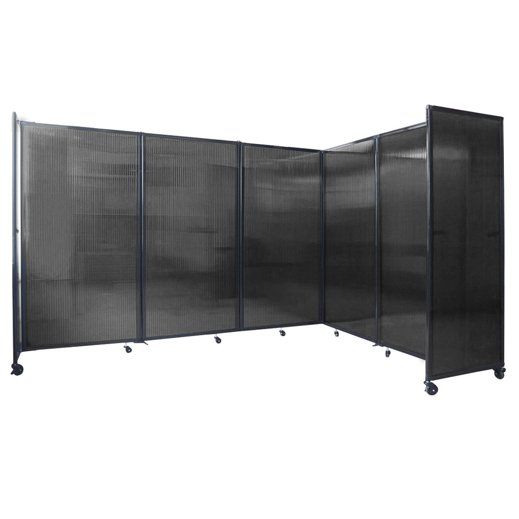 Divisorio Pieghevole Spurgehom A 4 Pannelli – Paravento Portatile In Tessuto Per Privacy – 347x182 Cm – Grigio, Per Ufficio E Casa
