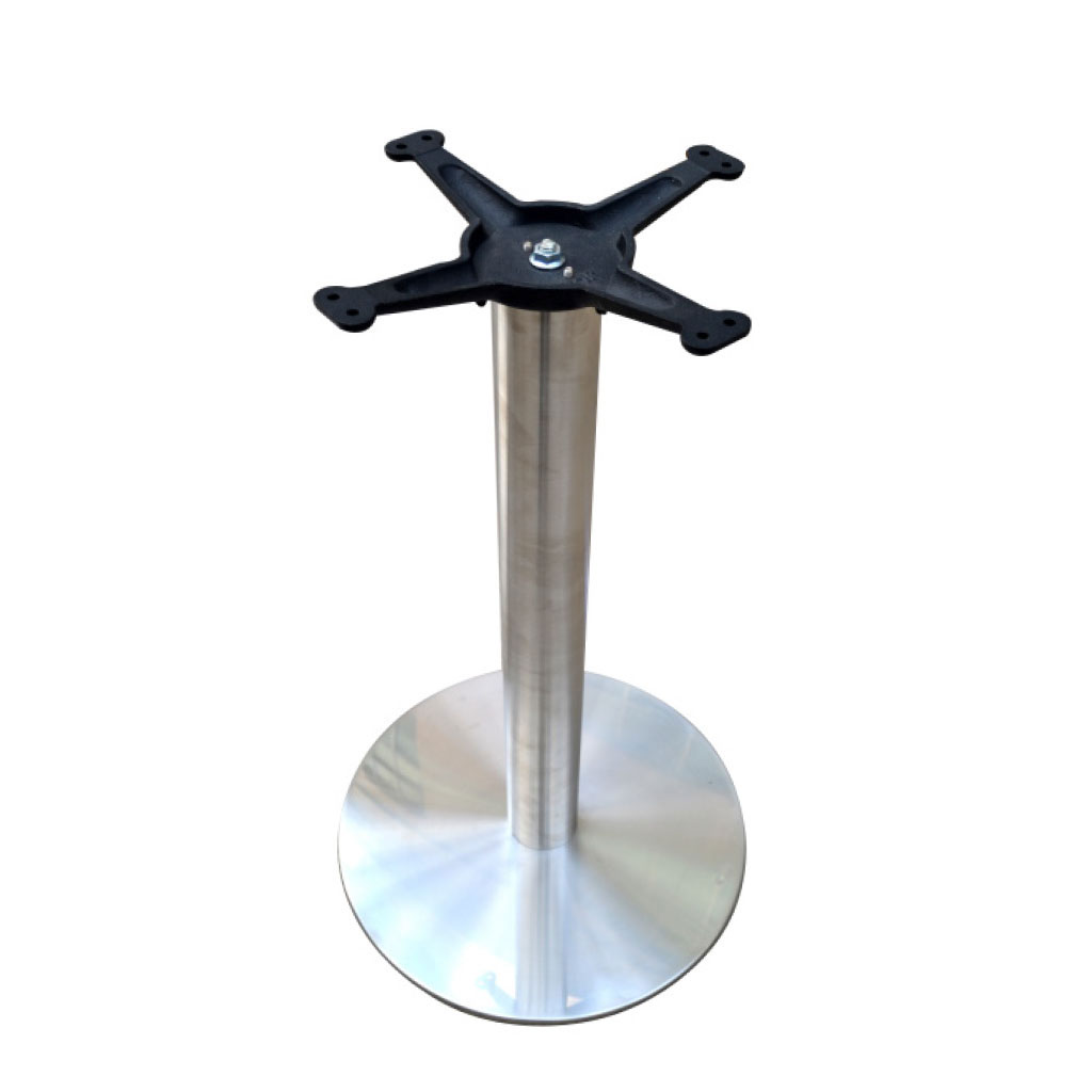 Base de table ronde en acier inoxydable avec colonne ronde