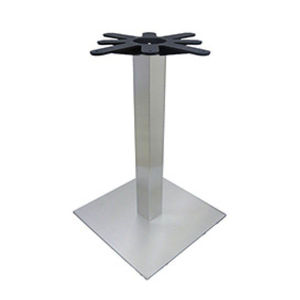 Base de table carrée en acier inoxydable avec colonne carrée