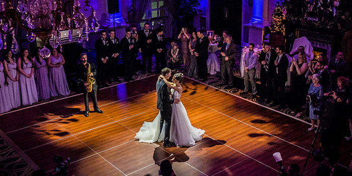 Married Couple Dancing on Portable Dance Floor