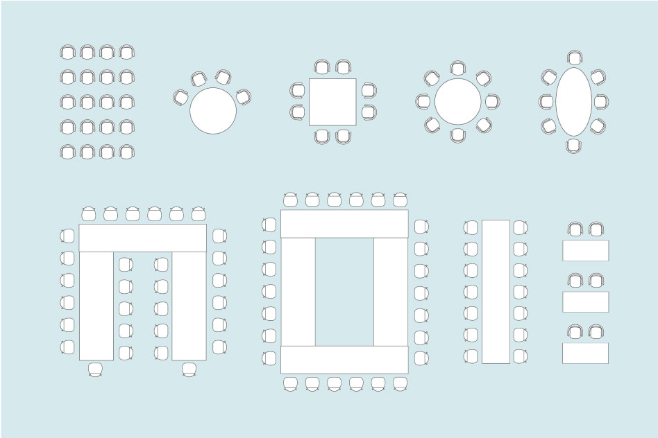 Diagram Showing Ideal Table & Chair Positions