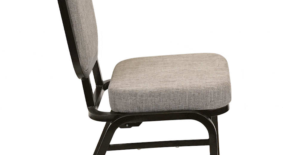Sedia da banchetto animata che mostra come si flette lo schienale della sedia