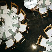 Overhead Pic of Tables Around Chairs