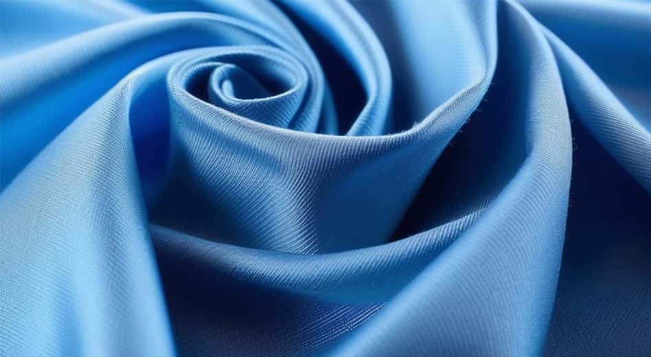 swirled blue fabric swatch