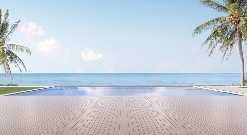 Rendu d'une terrasse de piscine en PVC