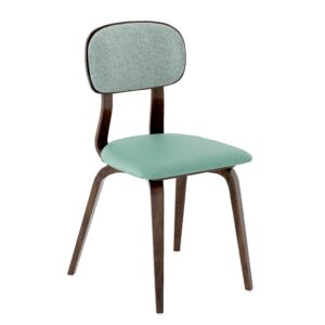 Kristi Side Chair Front 45 con schienale e seduta imbottiti