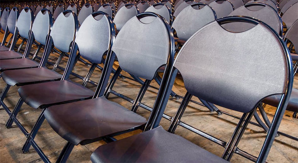 Rows of MityLite SwiftSet chairs