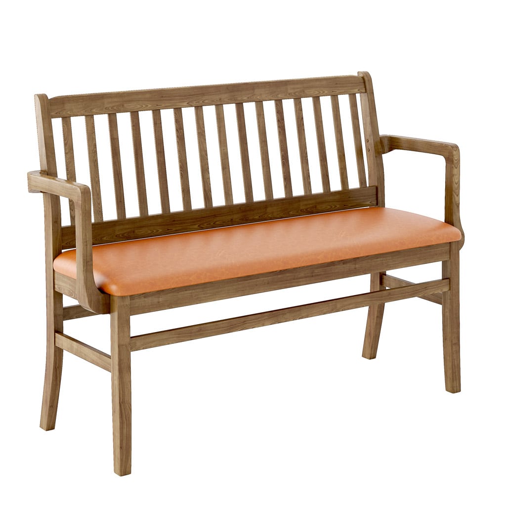 Bulldog Arm Bench 45 Upholstered Front 45