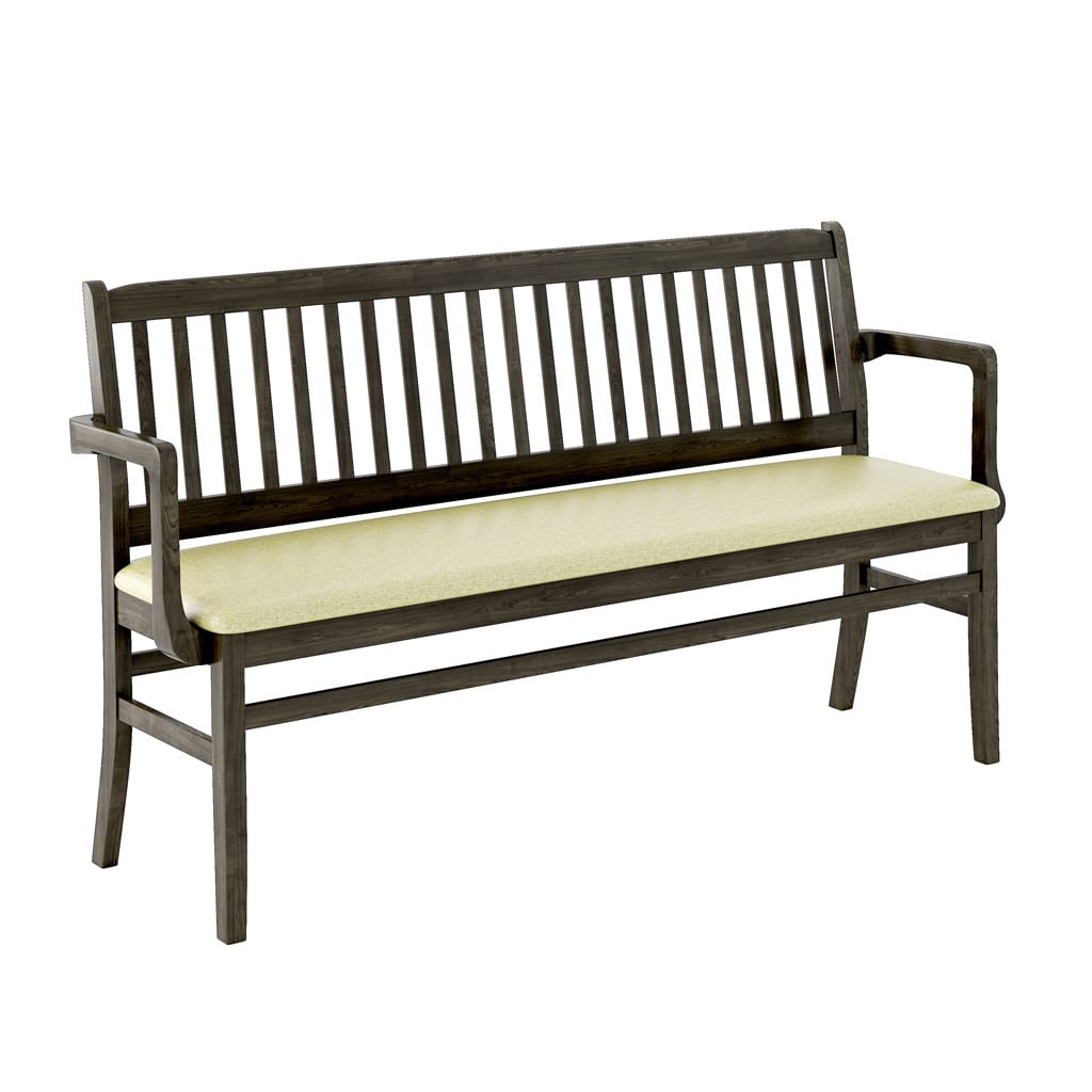 Bulldog Arm Bench 60 Upholstered Front 45