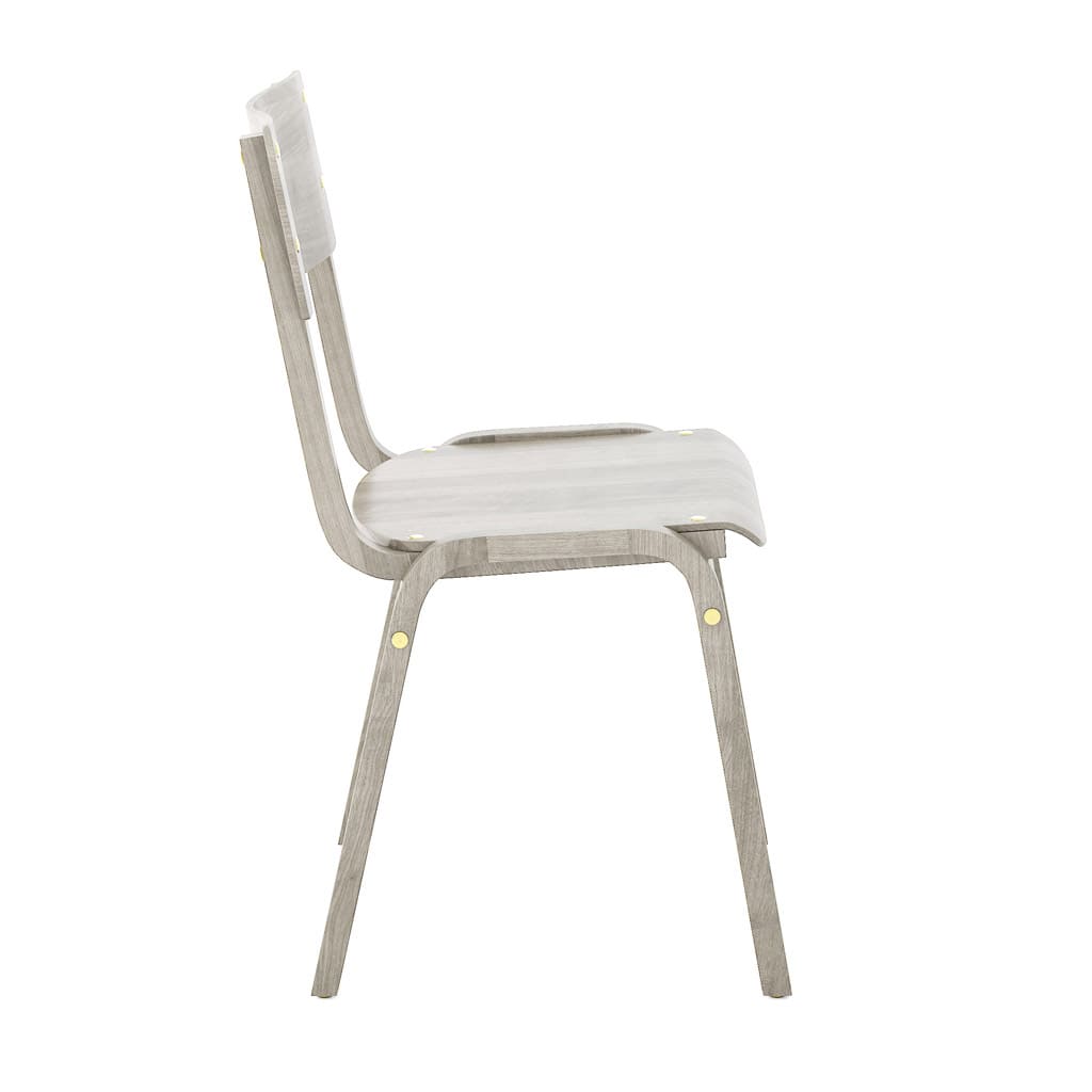 Carlo Stacking Chair No Upholstery Side Angle