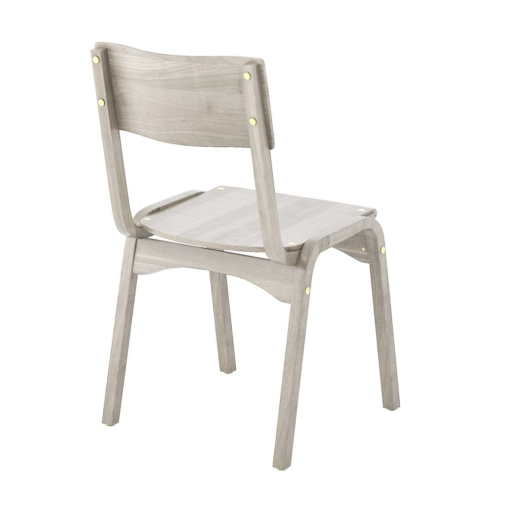 Carlo Stacking Chair No Upholstery Back 45 Angle