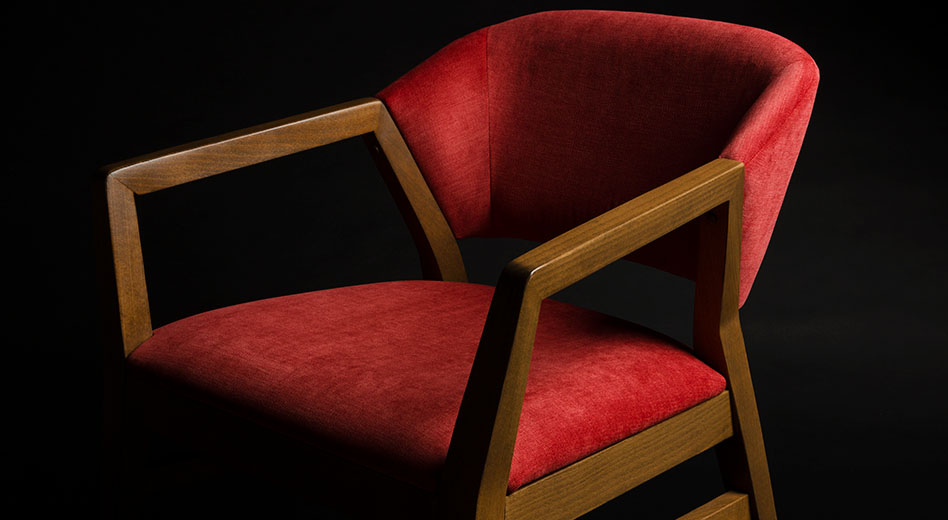 Close-up of the Holsag by MityLite Malmo chair