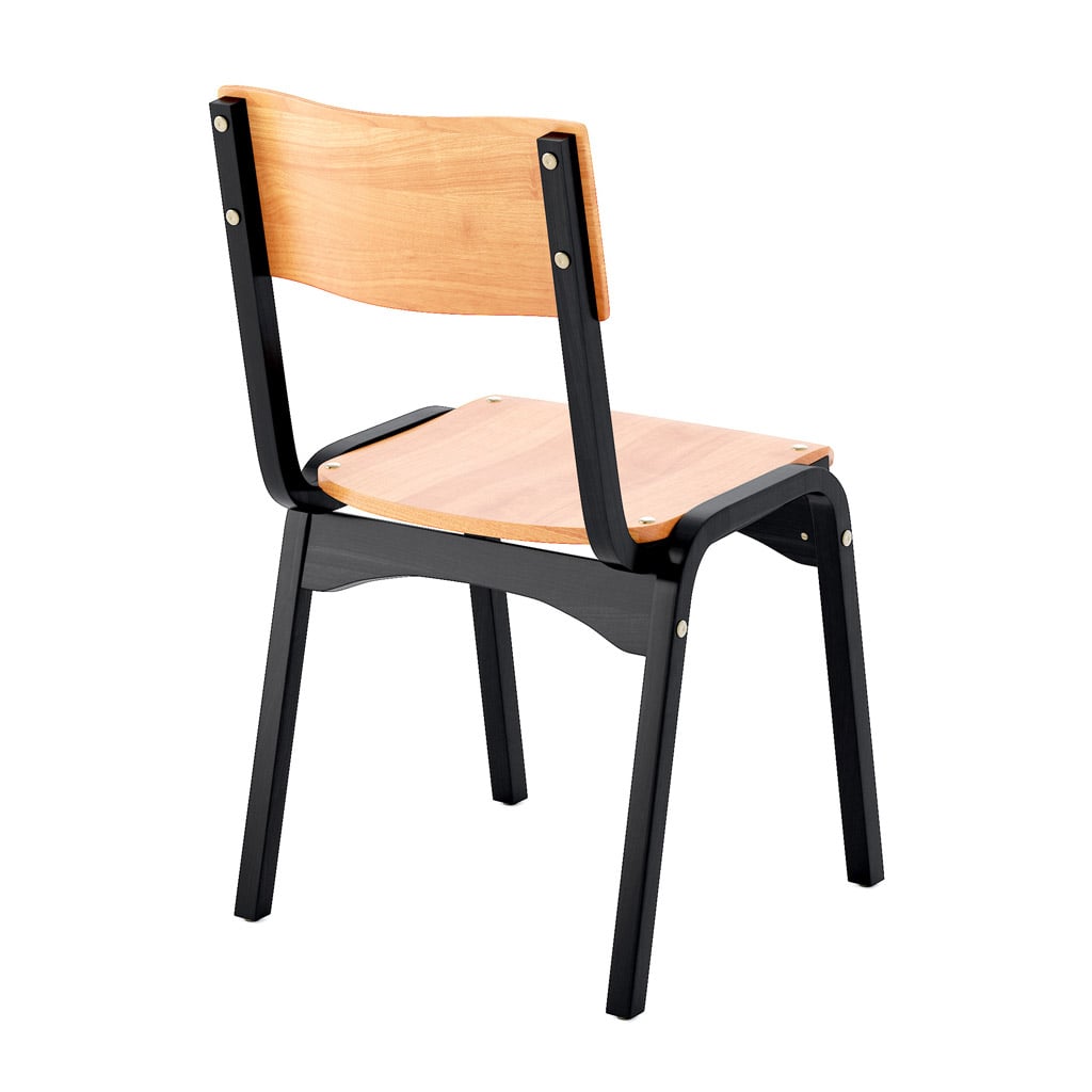 Carlo Stacking Chair with Standard Wild Cherry Stain Back 45