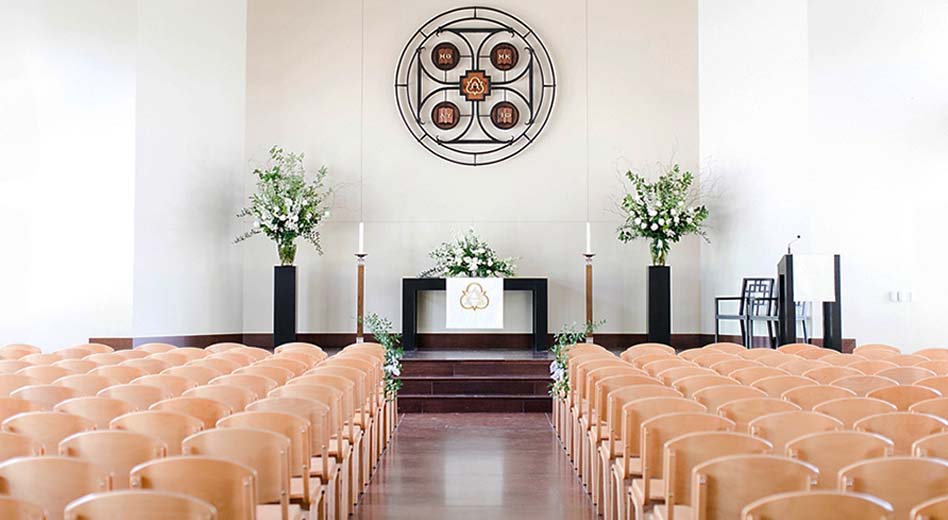 Modern seating in a traditional worship space