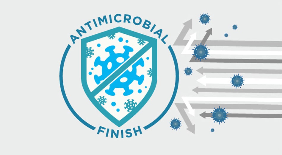 Illustration of microbes being blocked by a shield.