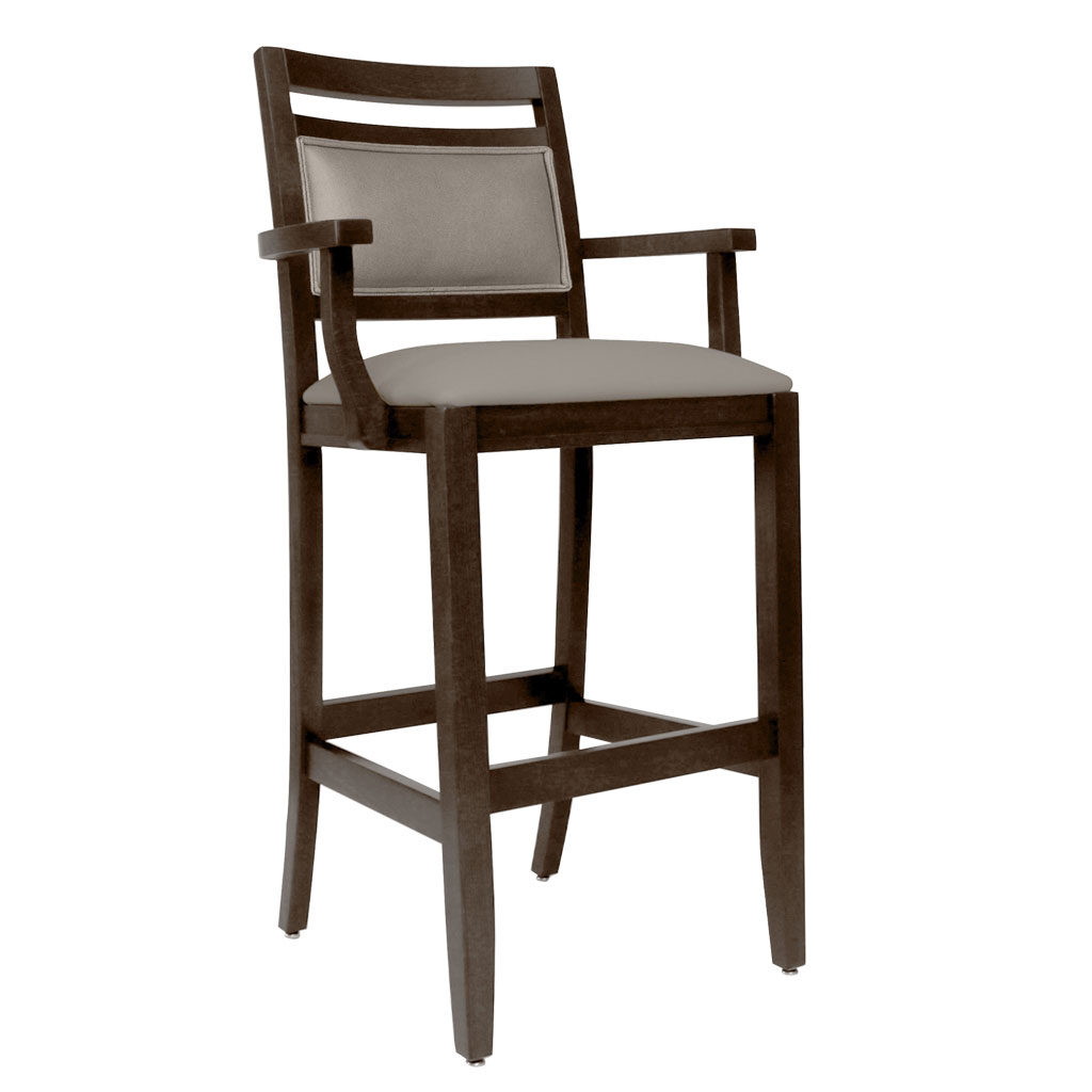 Alta Barstool with Arms Front 45 Gray