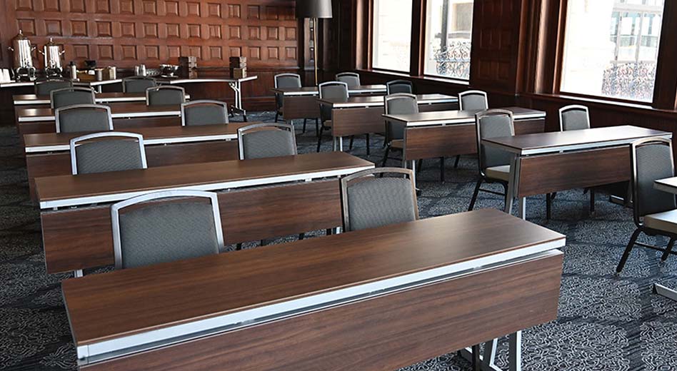 MityLite Reveal Tables in an education and meeting room setting