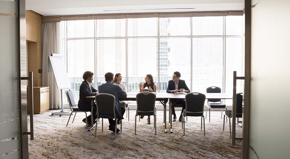 Banquet style chair in a conference space