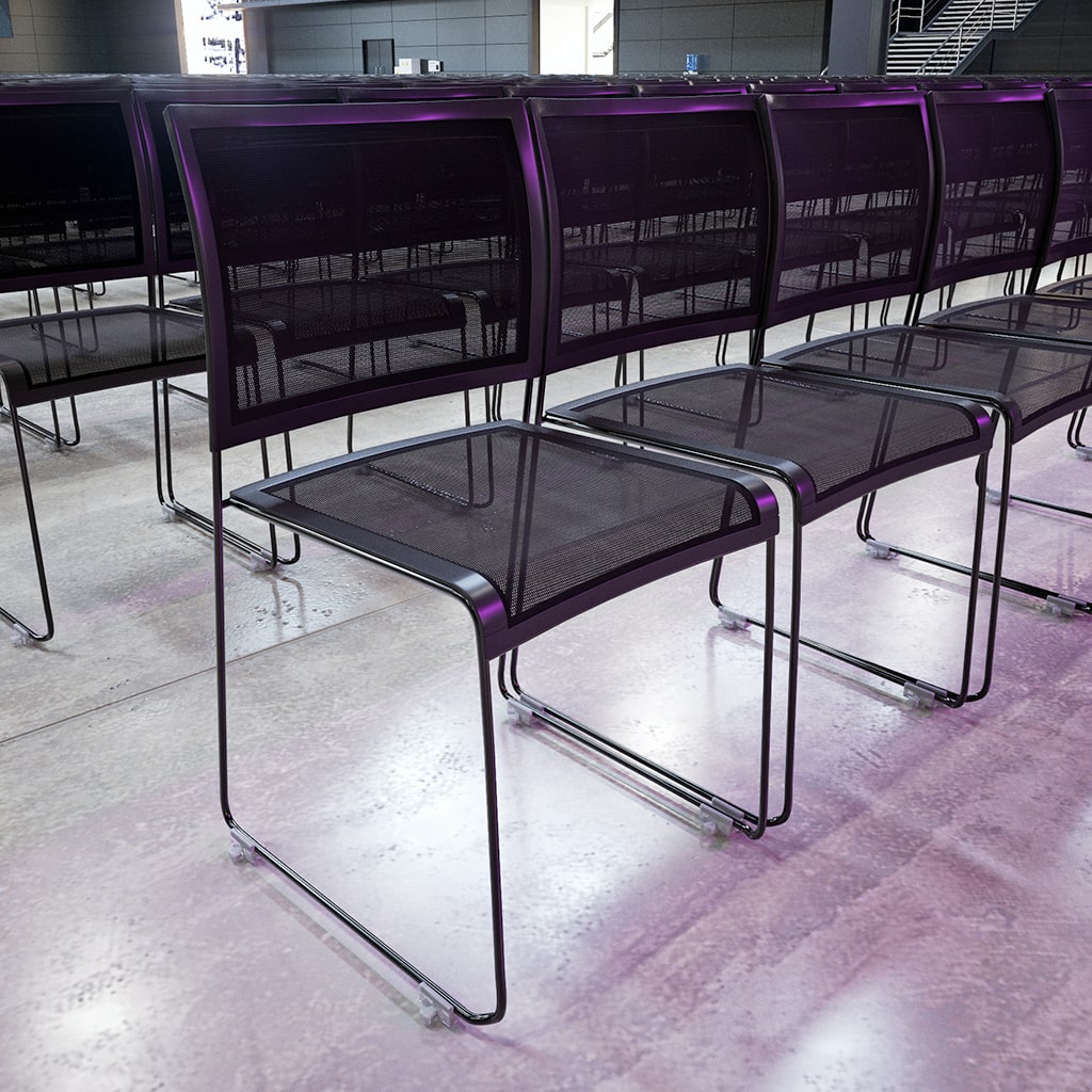 Sillas HD Premier en un salón de exposiciones