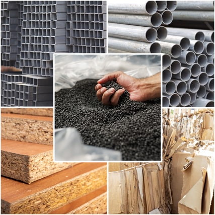 Collage of recycled materials