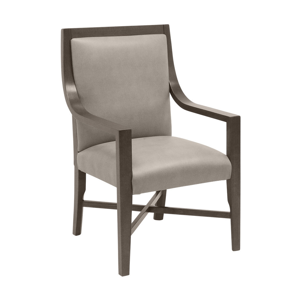 Gatsby Armchair front 45 in Rushmore SIlt
