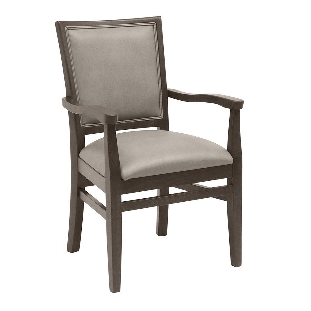 Rosseau Armchair front 45 in Rushmore Silt