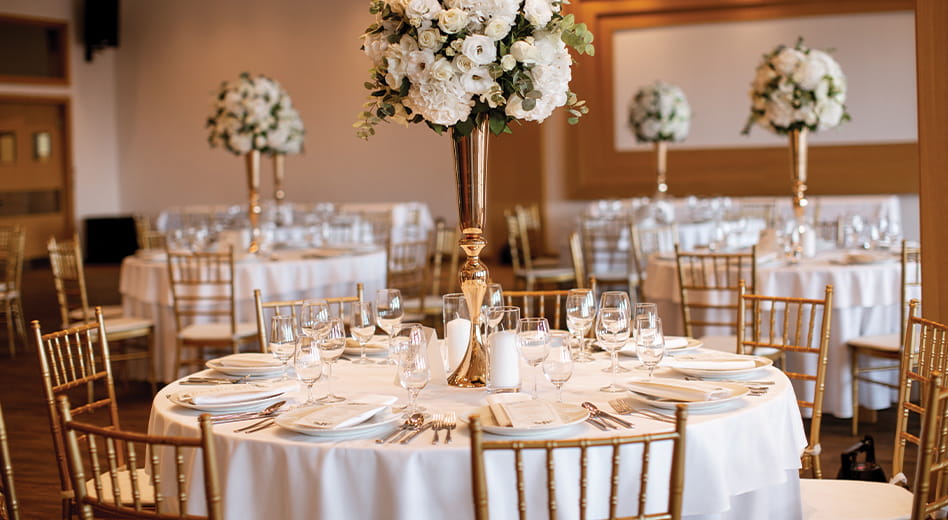 Traditional wedding reception setting