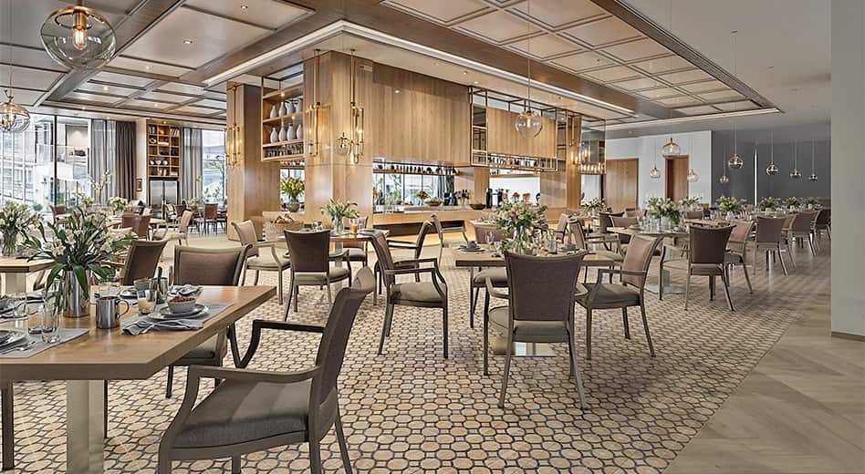 Armchairs in a senior dining space