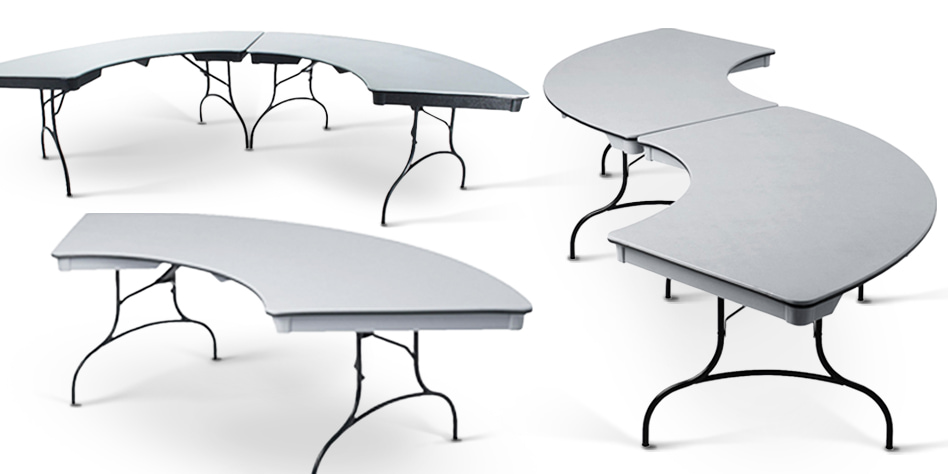 Choisissez la disposition de table en serpentin idéale pour votre événement.